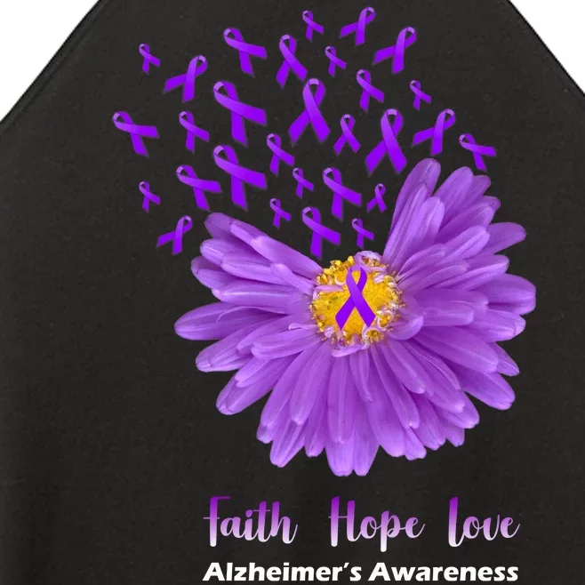 Alzheimer's Awareness Faith Hope Love Women’s Perfect Tri Rocker Tank