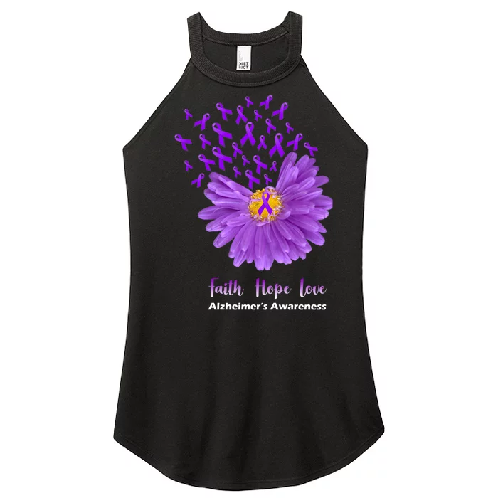 Alzheimer's Awareness Faith Hope Love Women’s Perfect Tri Rocker Tank