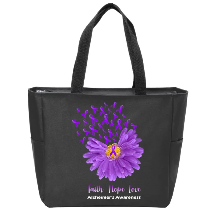 Alzheimer's Awareness Faith Hope Love Zip Tote Bag