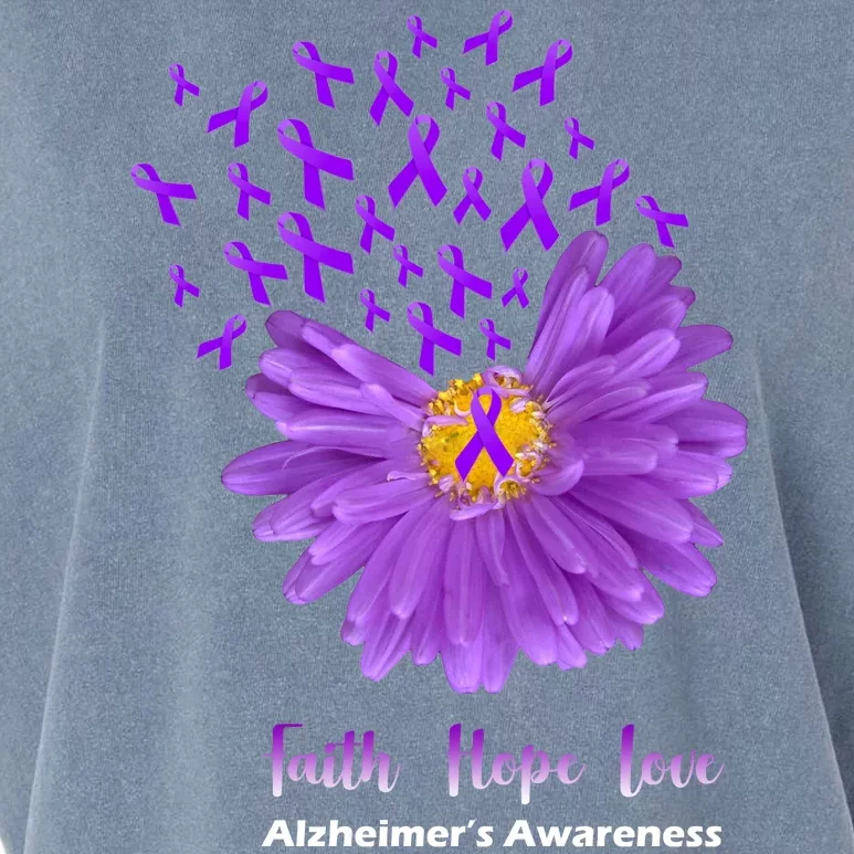 Alzheimer's Awareness Faith Hope Love Garment-Dyed Women's Muscle Tee