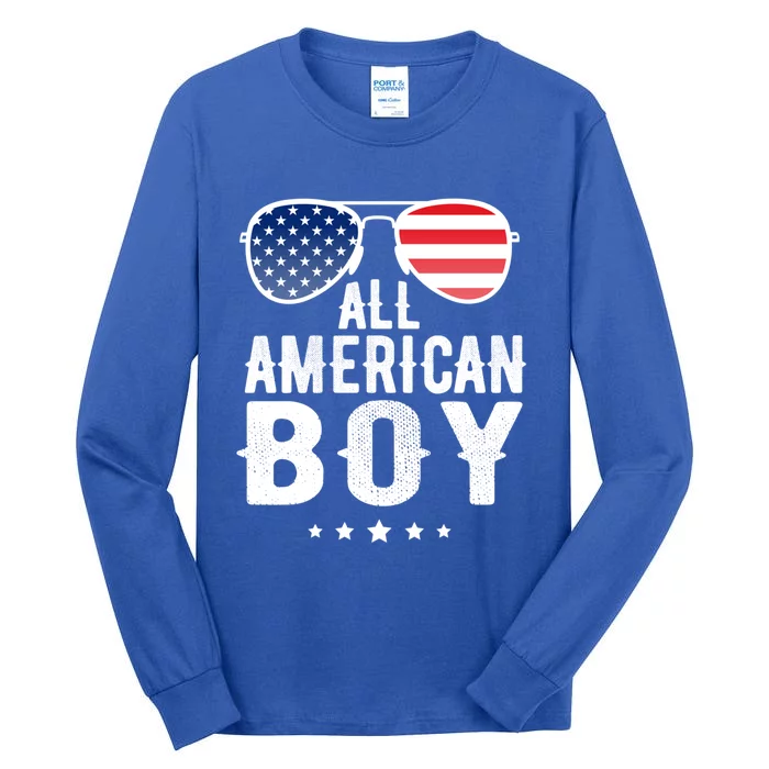 All American Freedom Usa July 4th Retro Cool Gift Tall Long Sleeve T-Shirt