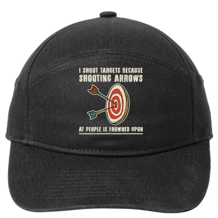 Archery Archer Funny Bowman Bow Archer 7-Panel Snapback Hat