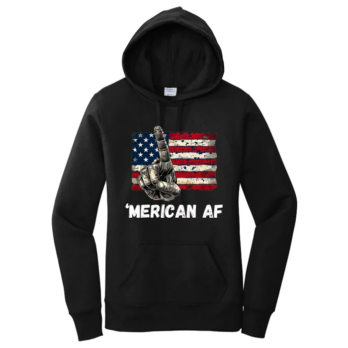 American’Merican Af Flag 4th Of July Patriotic Gift Women's Pullover Hoodie