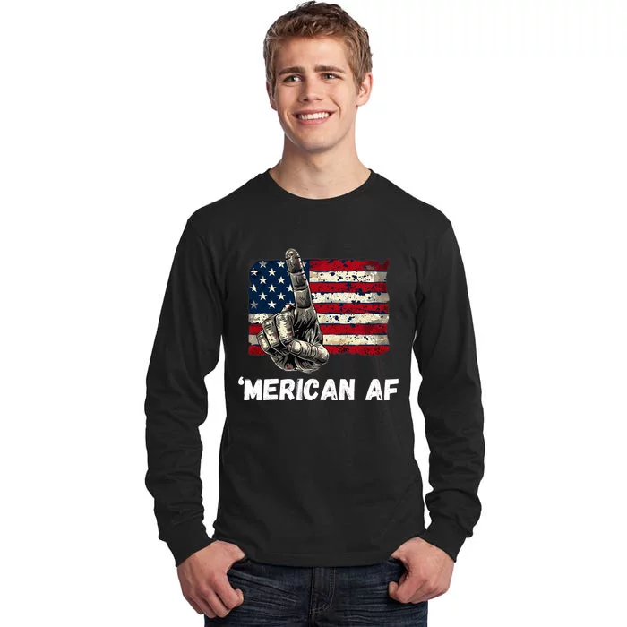 American’Merican Af Flag 4th Of July Patriotic Gift Tall Long Sleeve T-Shirt