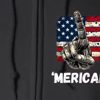 American’Merican Af Flag 4th Of July Patriotic Gift Full Zip Hoodie