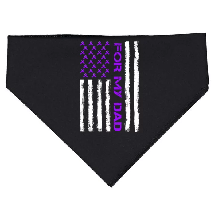 Alzheimer's Awareness For My Dad Support Flag USA-Made Doggie Bandana