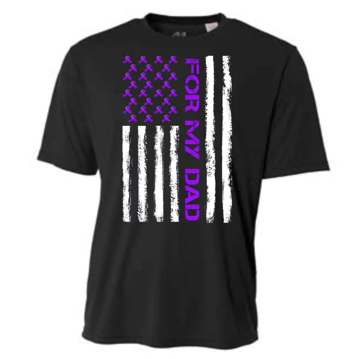 Alzheimer's Awareness For My Dad Support Flag Cooling Performance Crew T-Shirt