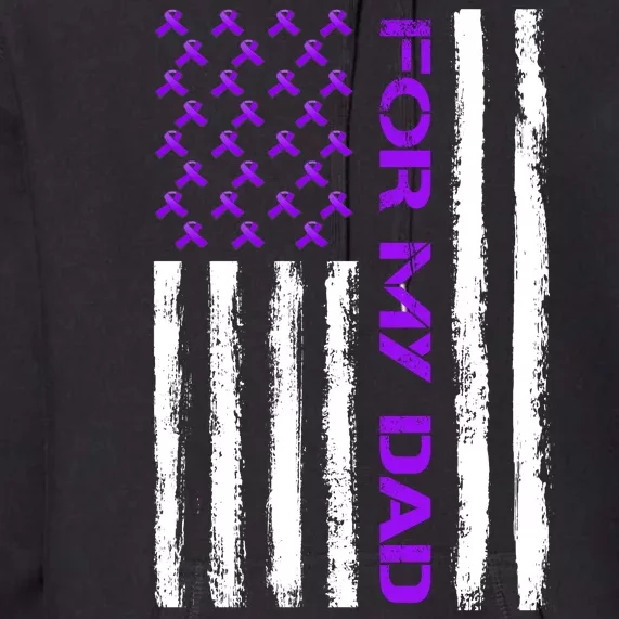 Alzheimer's Awareness For My Dad Support Flag Premium Hoodie