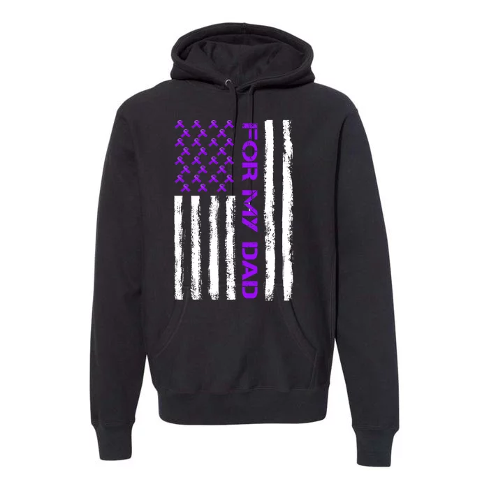 Alzheimer's Awareness For My Dad Support Flag Premium Hoodie