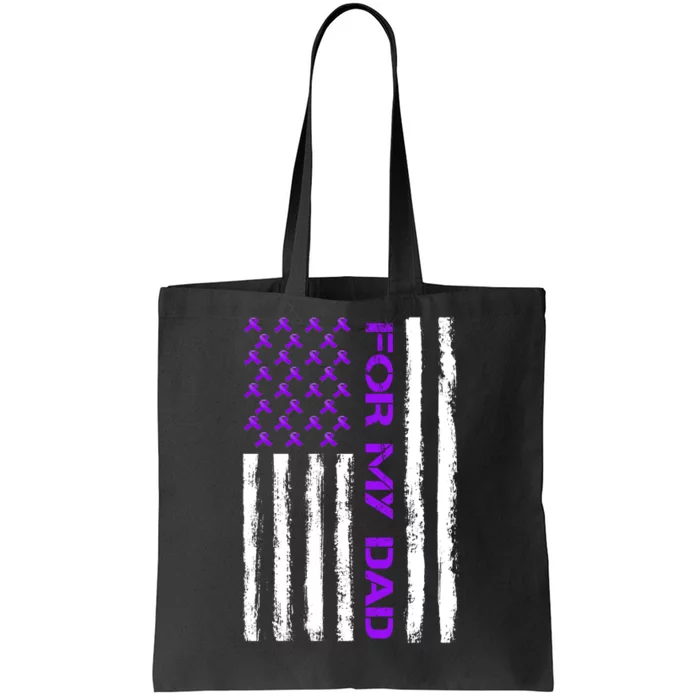 Alzheimer's Awareness For My Dad Support Flag Tote Bag