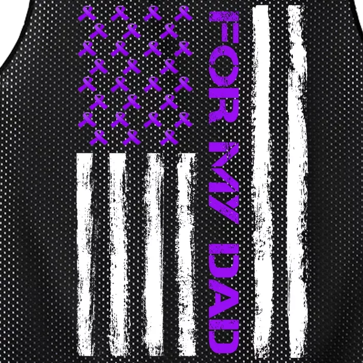 Alzheimer's Awareness For My Dad Support Flag Mesh Reversible Basketball Jersey Tank