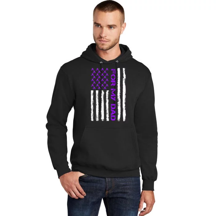 Alzheimer's Awareness For My Dad Support Flag Tall Hoodie