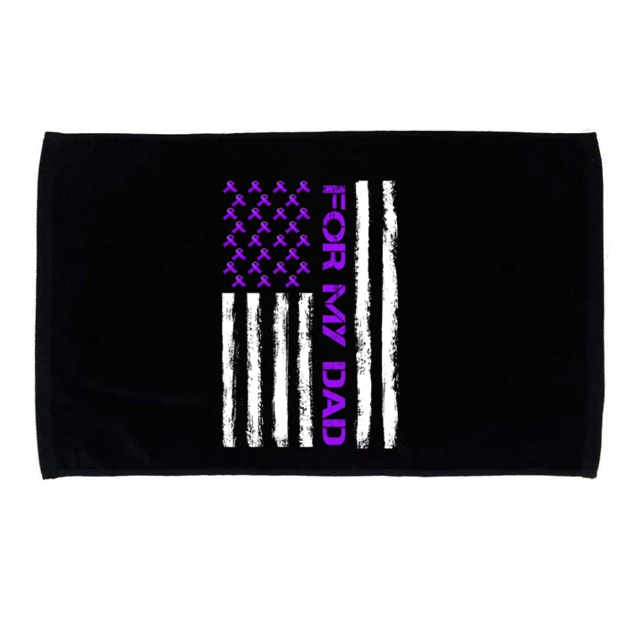 Alzheimer's Awareness For My Dad Support Flag Microfiber Hand Towel