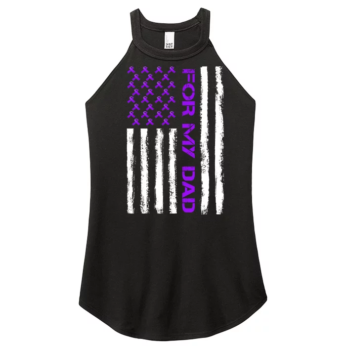 Alzheimer's Awareness For My Dad Support Flag Women’s Perfect Tri Rocker Tank