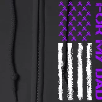 Alzheimer's Awareness For My Dad Support Flag Full Zip Hoodie