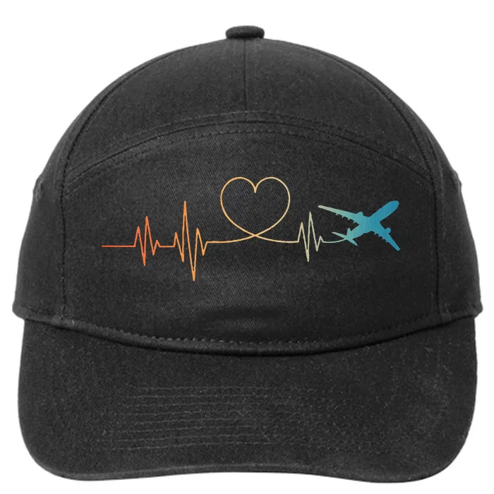 Airplane Art For Aviation Instructor Airline Pilot 7-Panel Snapback Hat