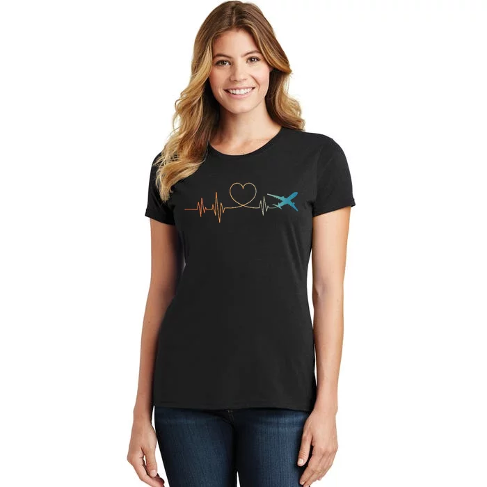 Airplane Art For Aviation Instructor Airline Pilot Women's T-Shirt