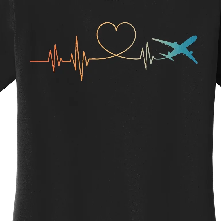 Airplane Art For Aviation Instructor Airline Pilot Women's T-Shirt