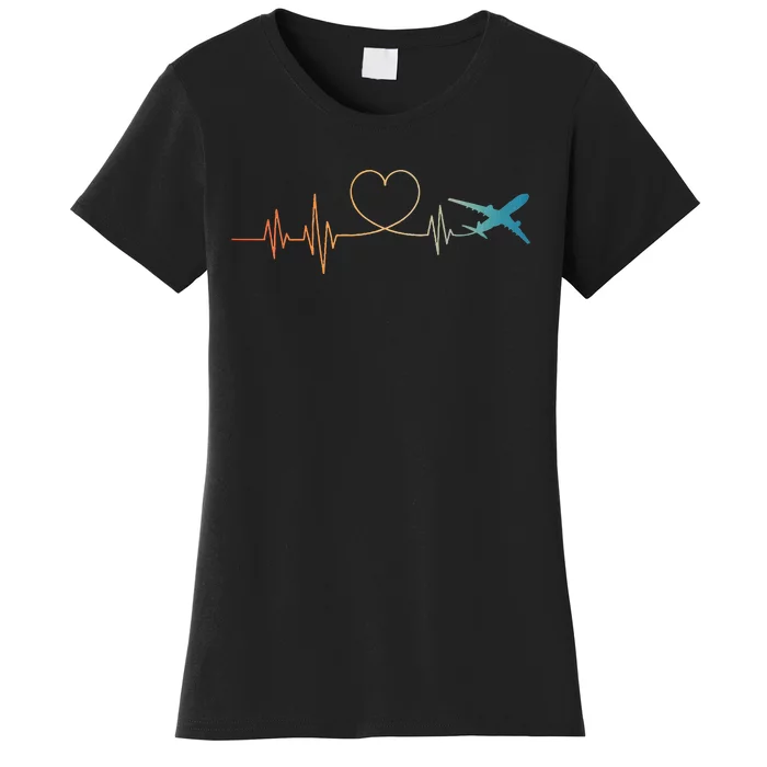 Airplane Art For Aviation Instructor Airline Pilot Women's T-Shirt