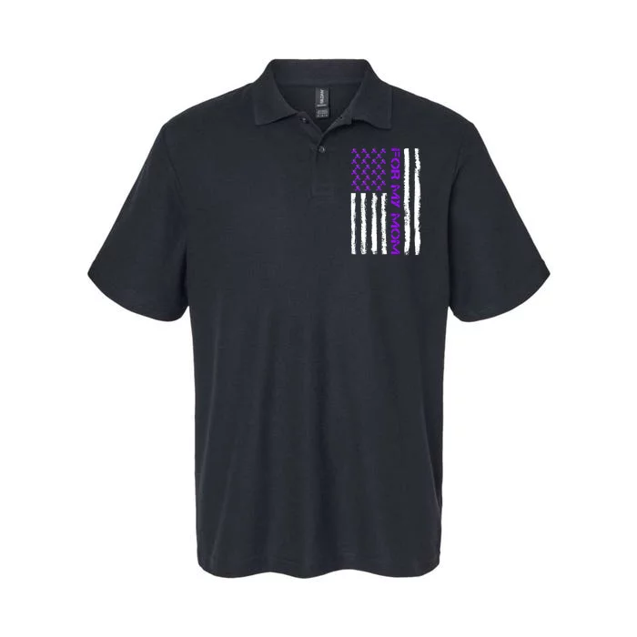 Alzheimer's Awareness For My Mom Support Flag Softstyle Adult Sport Polo