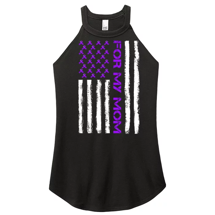 Alzheimer's Awareness For My Mom Support Flag Women’s Perfect Tri Rocker Tank