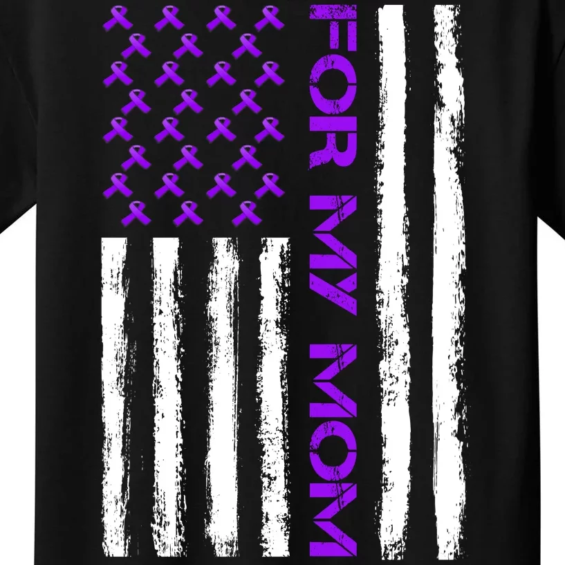 Alzheimer's Awareness For My Mom Support Flag Kids T-Shirt