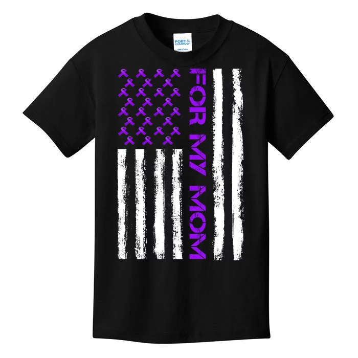 Alzheimer's Awareness For My Mom Support Flag Kids T-Shirt