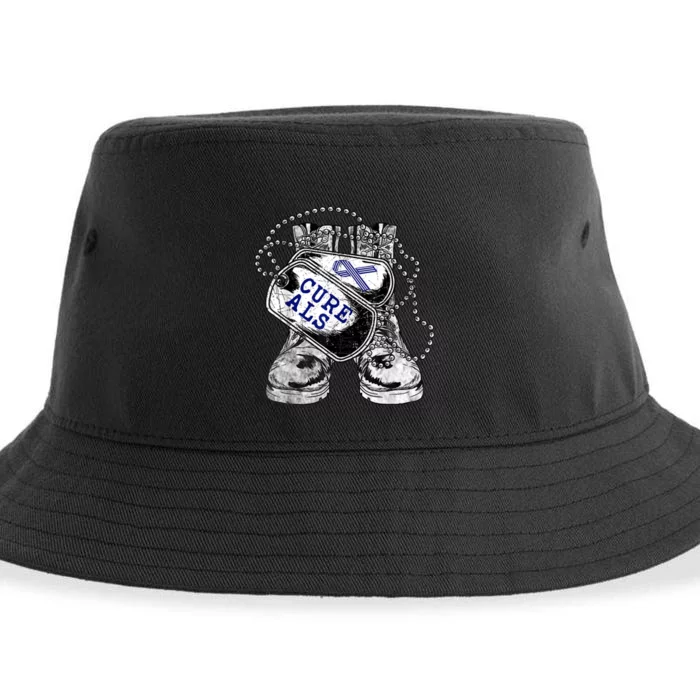 ALS Awareness For Military Veteran Sustainable Bucket Hat