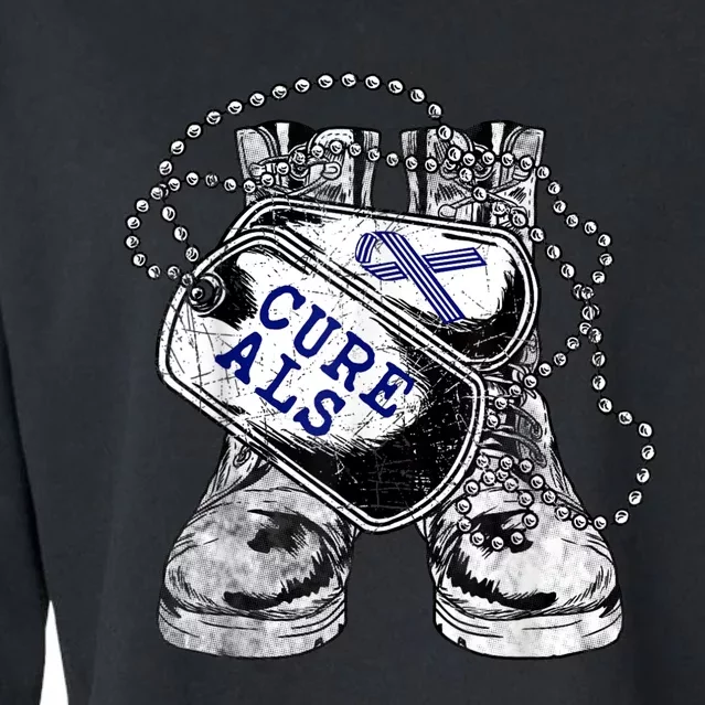 ALS Awareness For Military Veteran Cropped Pullover Crew