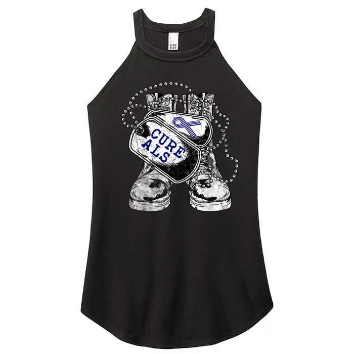 ALS Awareness For Military Veteran Women’s Perfect Tri Rocker Tank