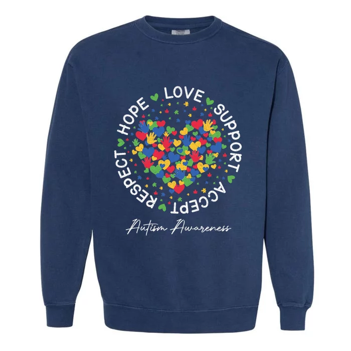 Autism Awareness For Mom Support Autism Garment-Dyed Sweatshirt