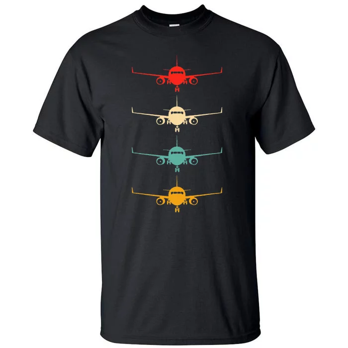 Aviation Airplane Flying Airline Funny Vintage Pilot Tall T-Shirt