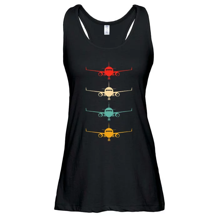 Aviation Airplane Flying Airline Funny Vintage Pilot Ladies Essential Flowy Tank