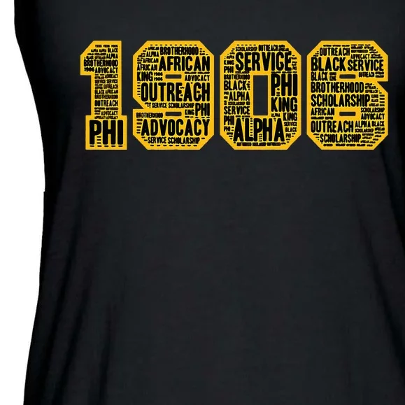 Alpha African Fraternity Hand Sign 1906 Words Ladies Essential Flowy Tank