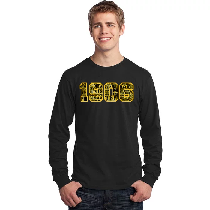 Alpha African Fraternity Hand Sign 1906 Words Tall Long Sleeve T-Shirt