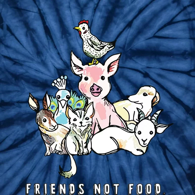 Animals Are Friends Not Food Pig Cow Vegan Vegetarian Tie-Dye T-Shirt