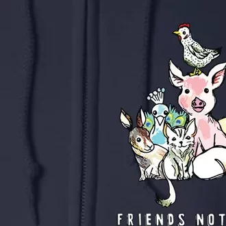 Animals Are Friends Not Food Pig Cow Vegan Vegetarian Full Zip Hoodie