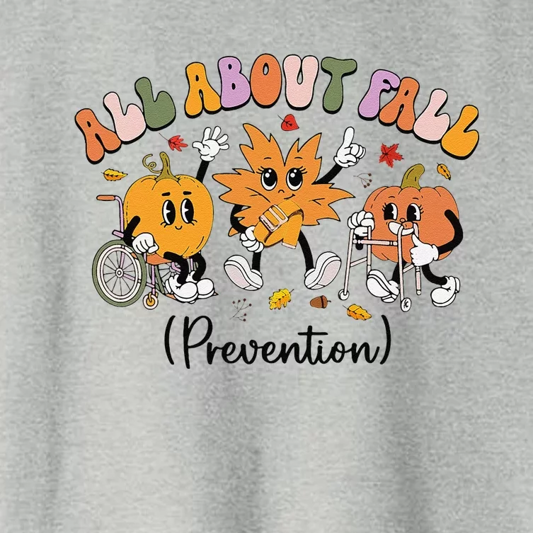 All About Fall Prevention Physical Therapy Funny Pumpkin Women's Crop Top Tee