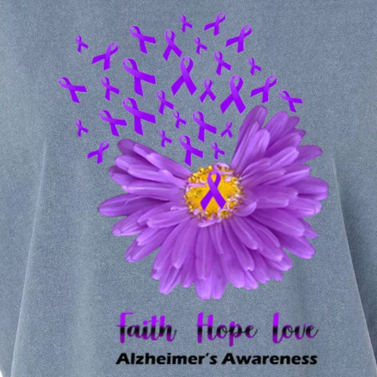 Alzheimer's Awareness Faith Hope Love Garment-Dyed Women's Muscle Tee