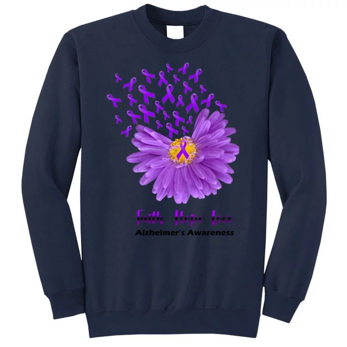 Alzheimer's Awareness Faith Hope Love Tall Sweatshirt