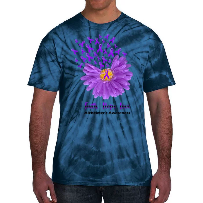 Alzheimer's Awareness Faith Hope Love Tie-Dye T-Shirt