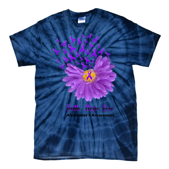 Alzheimer's Awareness Faith Hope Love Tie-Dye T-Shirt