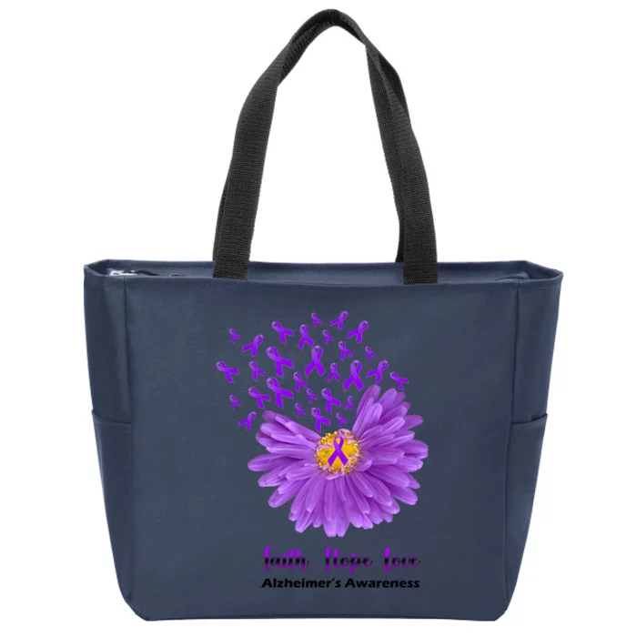 Alzheimer's Awareness Faith Hope Love Zip Tote Bag