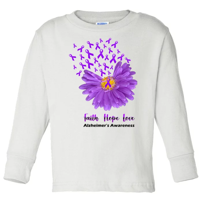 Alzheimer's Awareness Faith Hope Love Toddler Long Sleeve Shirt