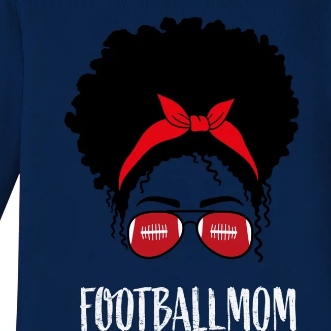 African American Football Mom Great Gift Baby Long Sleeve Bodysuit