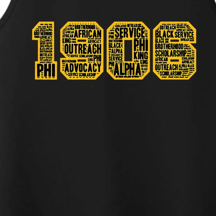 Alpha African Fraternity Hand Sign 1906 Words Performance Tank