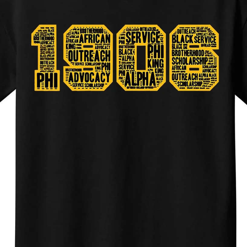 Alpha African Fraternity Hand Sign 1906 Words Kids T-Shirt