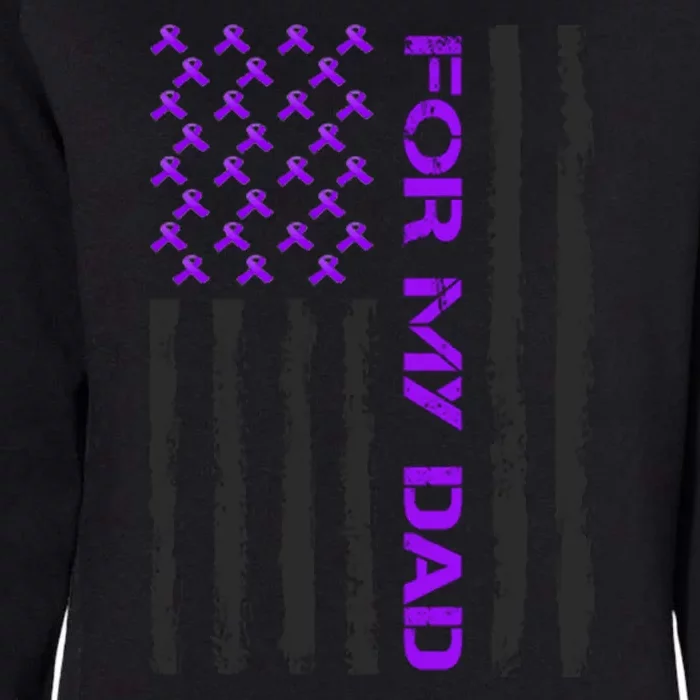 Alzheimer's Awareness For My Dad Support Flag Womens California Wash Sweatshirt