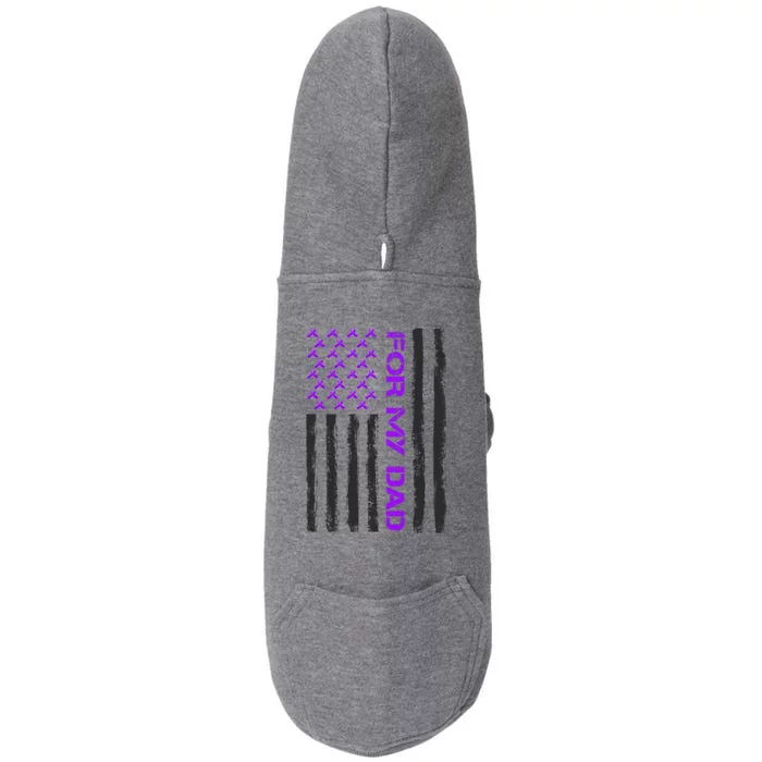 Alzheimer's Awareness For My Dad Support Flag Doggie 3-End Fleece Hoodie