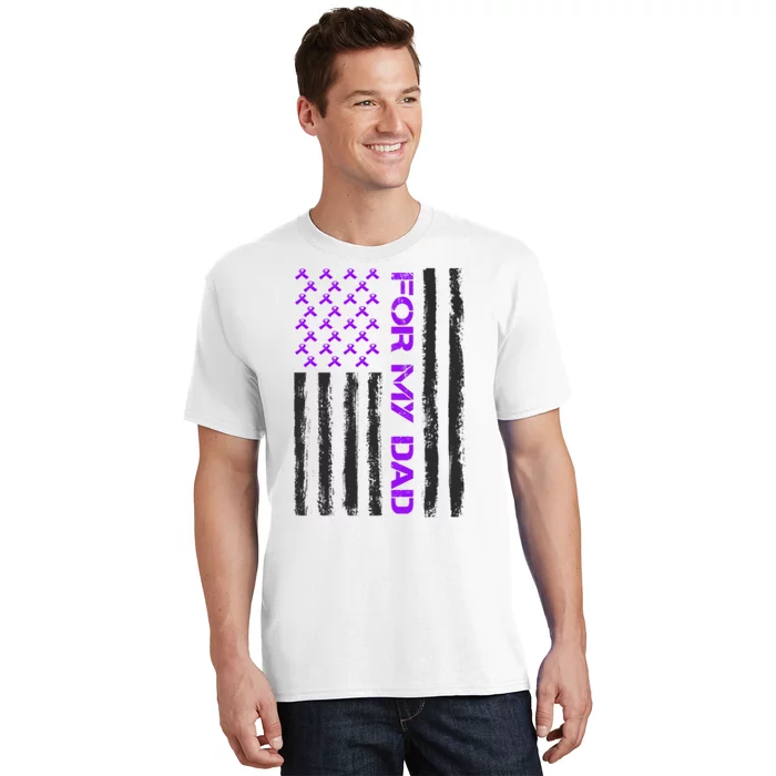 Alzheimer's Awareness For My Dad Support Flag T-Shirt